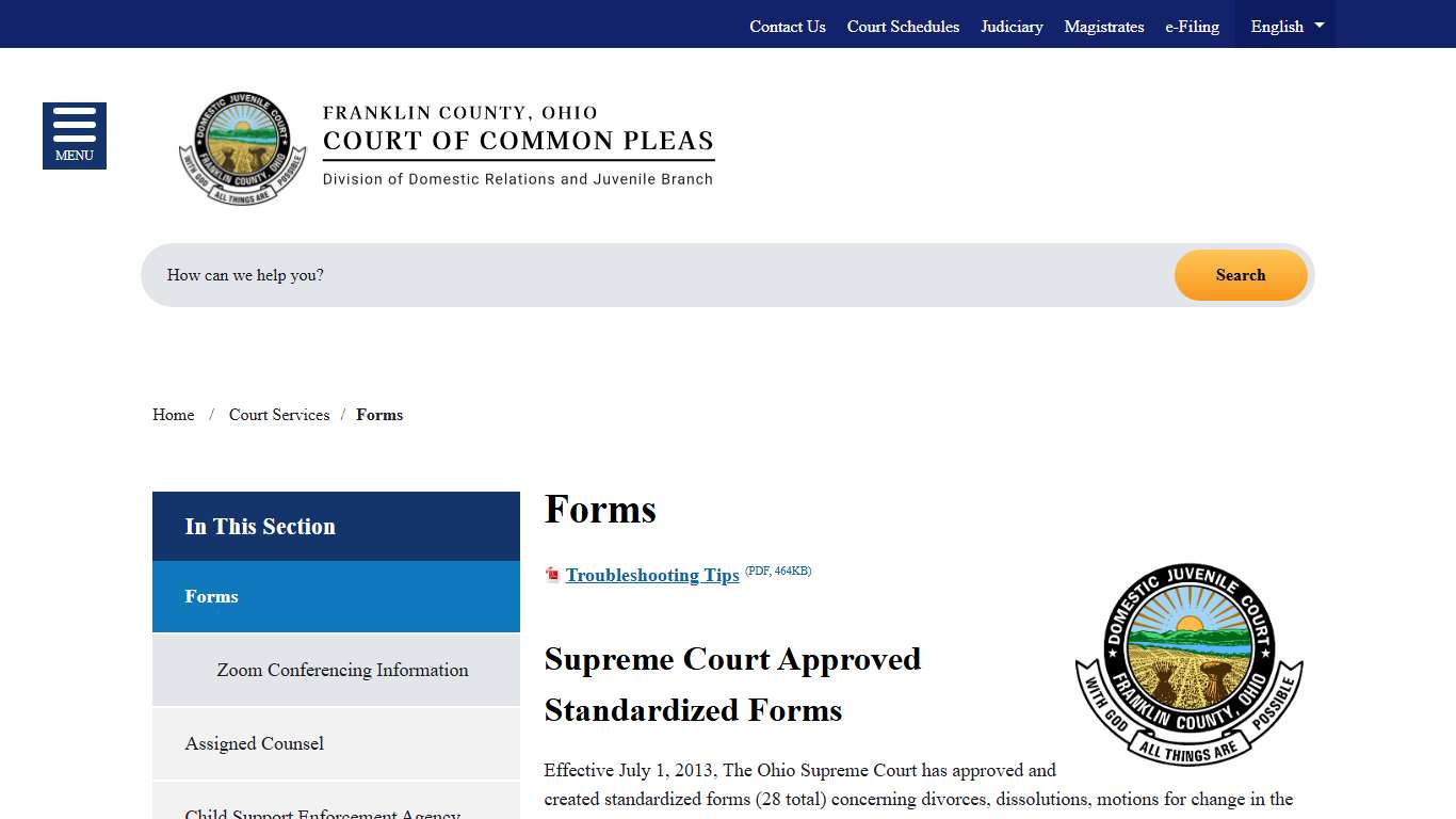 Forms - Court of Common Pleas