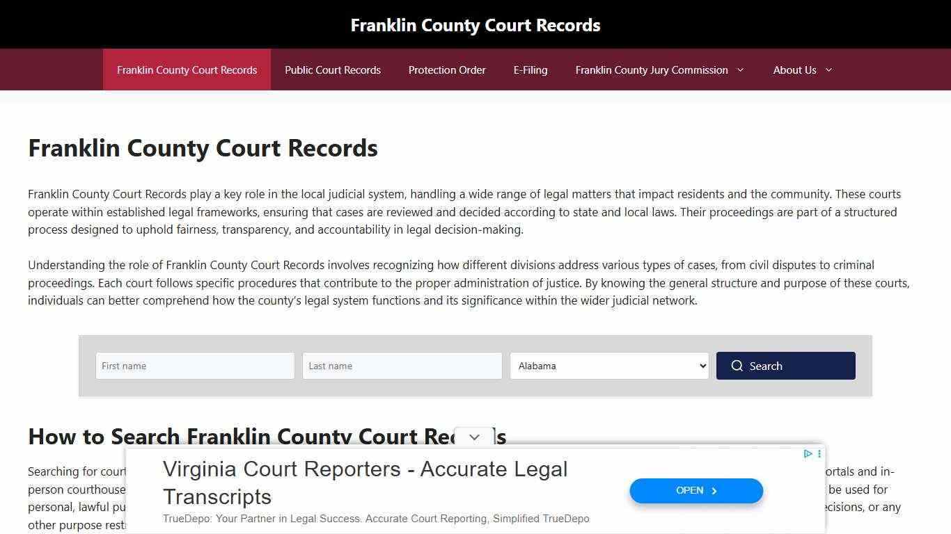 Franklin County Court Records
