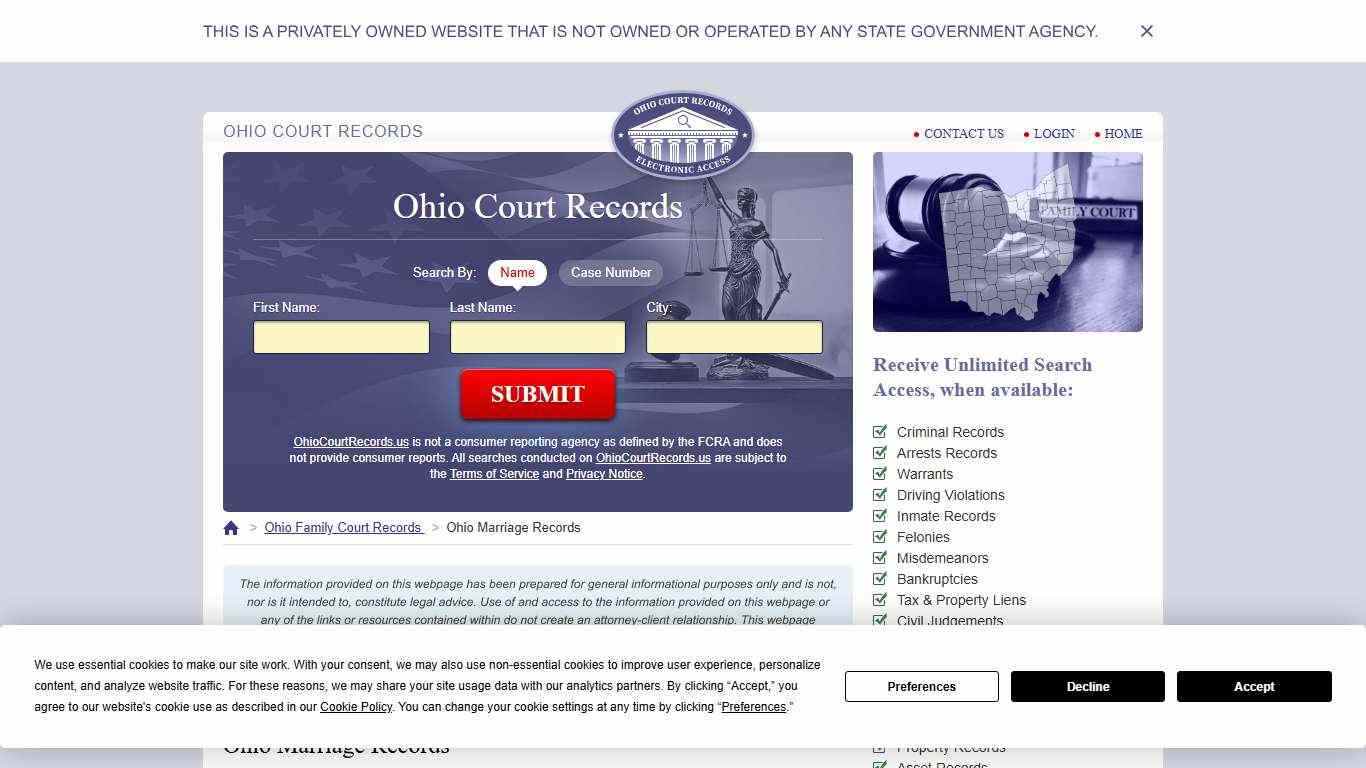 Ohio Marriage Records Search | OhioCourtRecords.us
